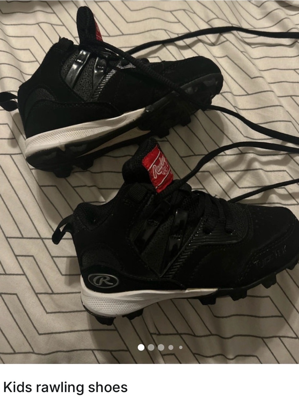 Rawlings Black and Red Kids Baseball Cleats